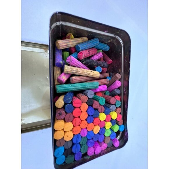 AMACO Colored Chalk Dustless Blue & Gold Tin #301 Made in USA Art Pastel Effects - Picture 8 of 10